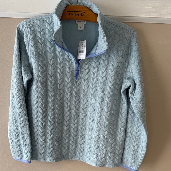 Crewcuts Other - Crewcuts Blue Heart Pattern Quarter Zip-Up Sweater